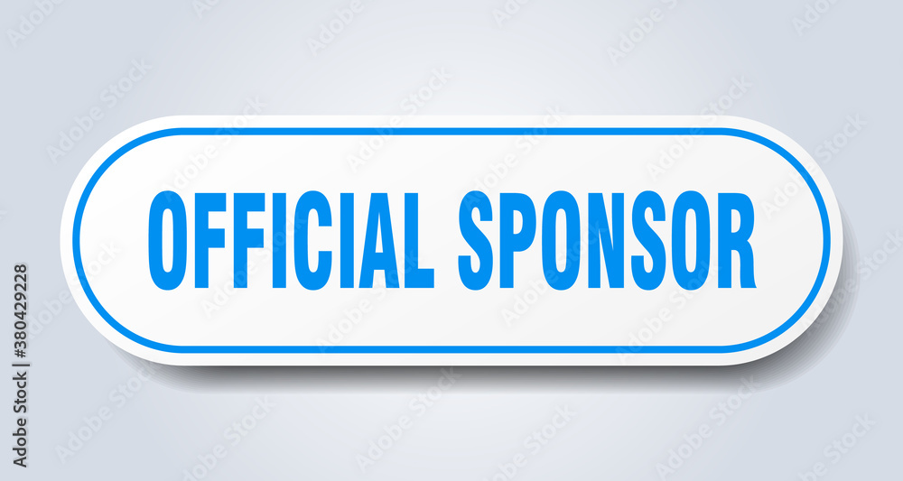 official sponsor sign. rounded isolated button. white sticker official sponsor sign. rounded isolated button. white sticker