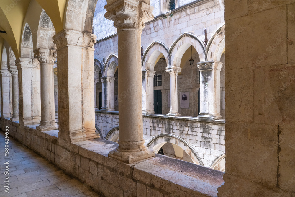 The atrium of the Sponza Palace in Dubrovnik
