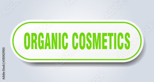 organic cosmetics sign. rounded isolated button. white sticker