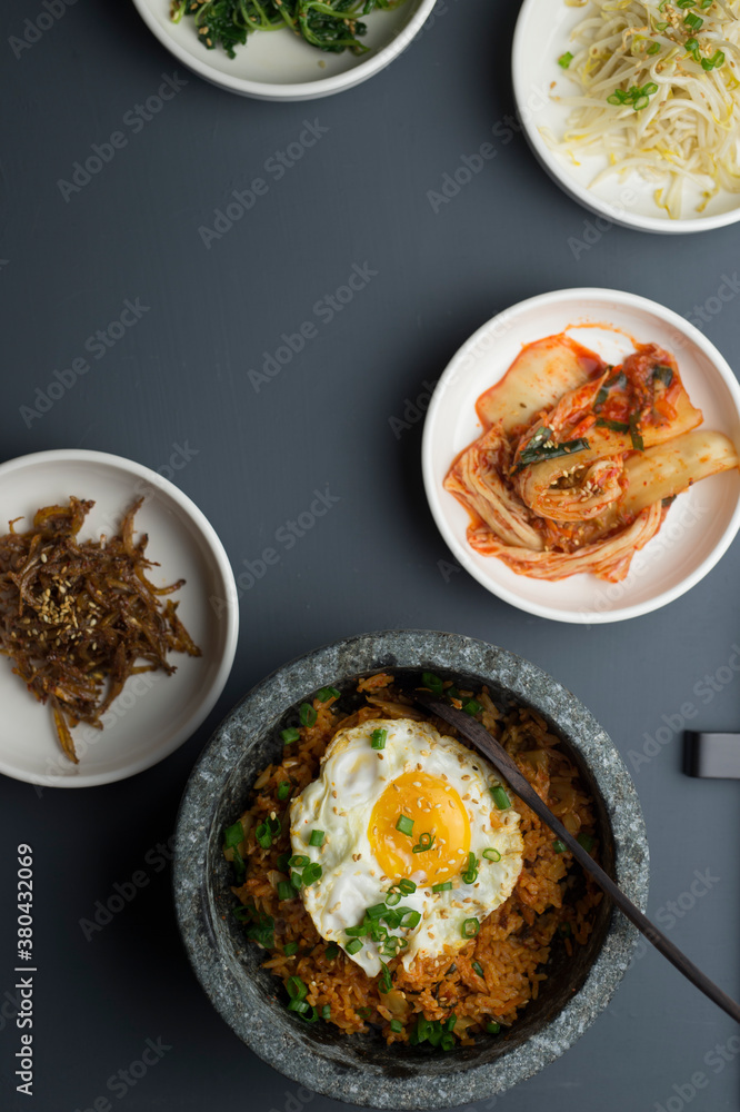 Korean kimchi fried with copy space Korean kimchi fried with copy space