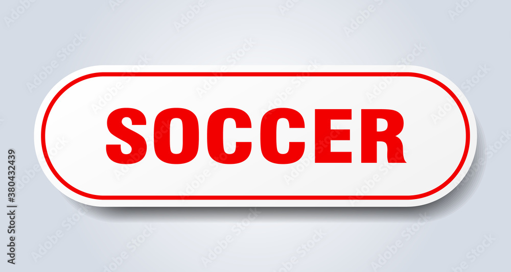 soccer sign. rounded isolated button. white sticker soccer sign. rounded isolated button. white sticker