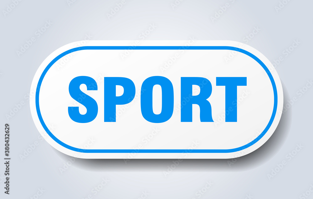 sport sign. rounded isolated button. white sticker sport sign. rounded isolated button. white sticker