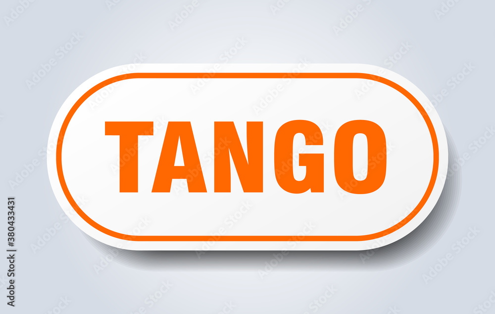 tango sign. rounded isolated button. white sticker tango sign. rounded isolated button. white sticker