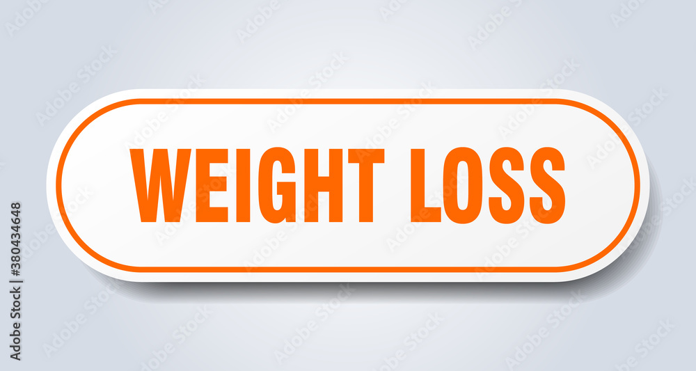 weight loss sign. rounded isolated button. white sticker weight loss sign. rounded isolated button. white sticker
