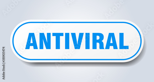 antiviral sign. rounded isolated button. white sticker