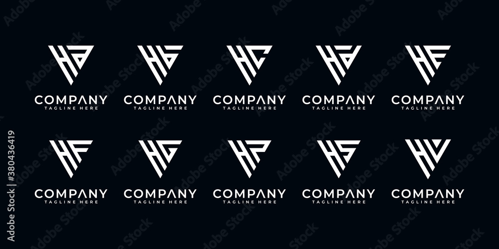 Set of monogram creative letter h and etc logo template. icons for business of luxury, elegant, simple. Set of monogram creative letter h and etc logo template. icons for business of luxury, elegant, simple.