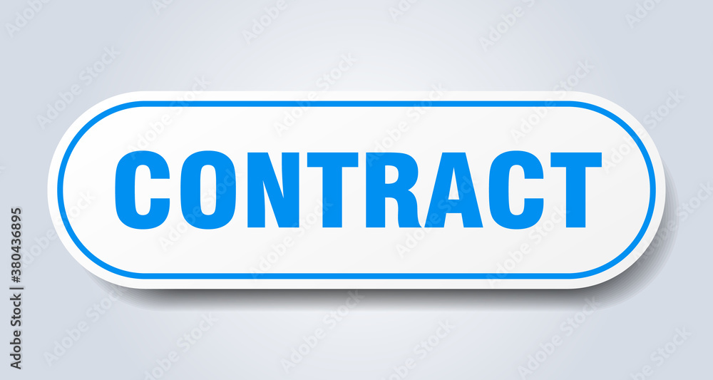 contract sign. rounded isolated button. white sticker contract sign. rounded isolated button. white sticker