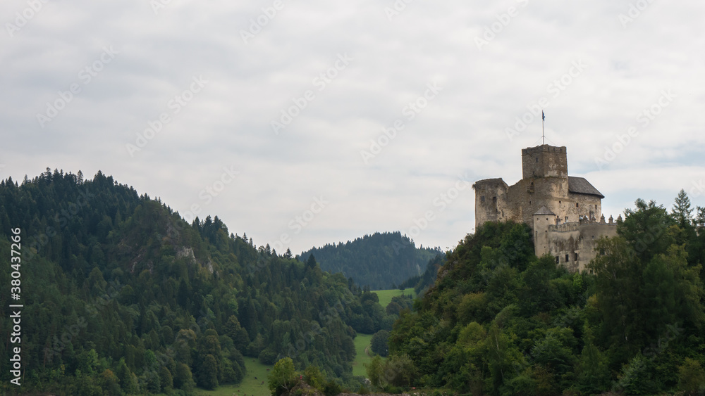 Dunajec Castle in Niedzica. Summer panorama, Poland.