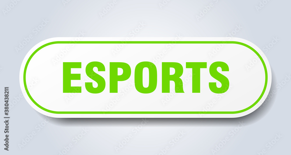 esports sign. rounded isolated button. white sticker esports sign. rounded isolated button. white sticker