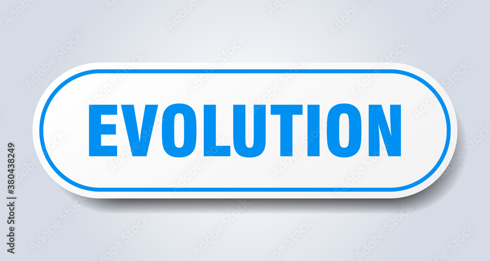 evolution sign. rounded isolated button. white sticker evolution sign. rounded isolated button. white sticker