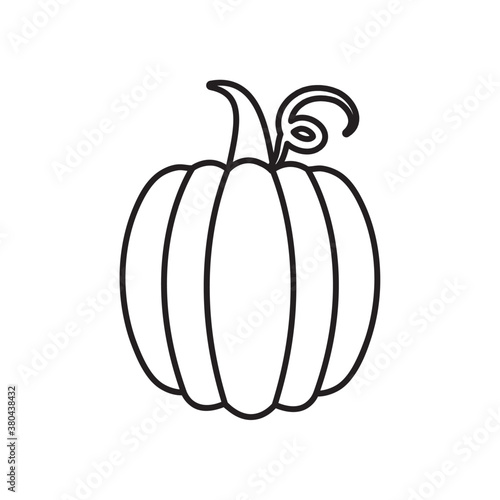 pumpkin vegetable icon, line style