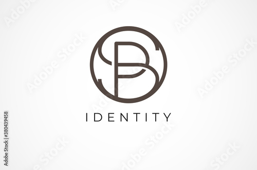 Abstract initial letter S and P logo,usable for branding and business logos, Flat Logo Design Template, vector illustration