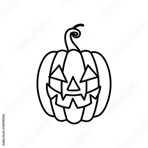icon of halloween pumpkin, line style