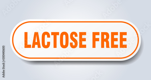 lactose free sign. rounded isolated button. white sticker