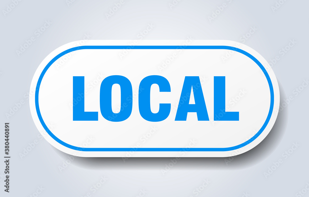 local sign. rounded isolated button. white sticker local sign. rounded isolated button. white sticker