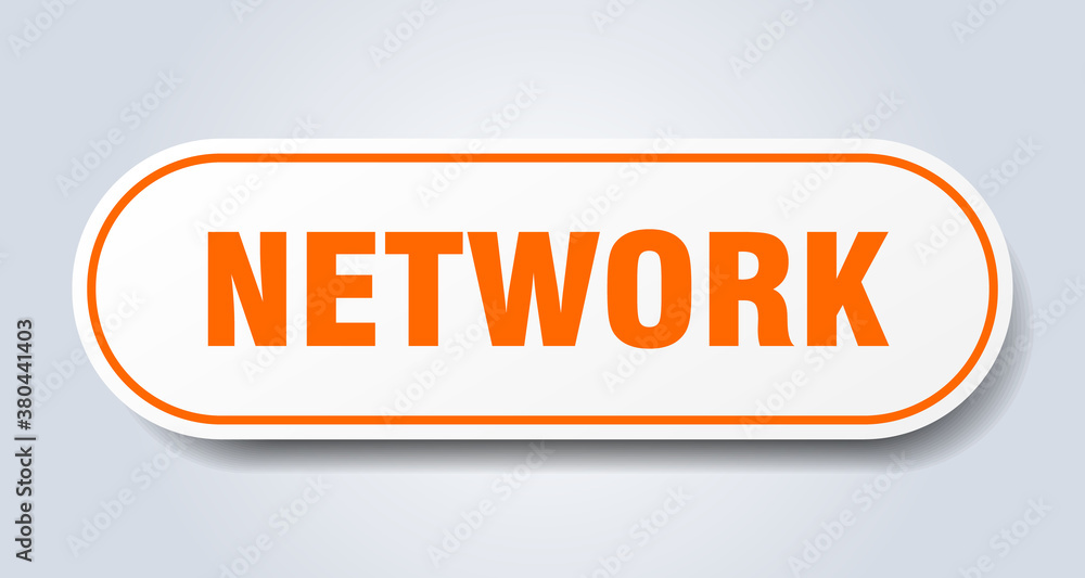 network sign. rounded isolated button. white sticker network sign. rounded isolated button. white sticker