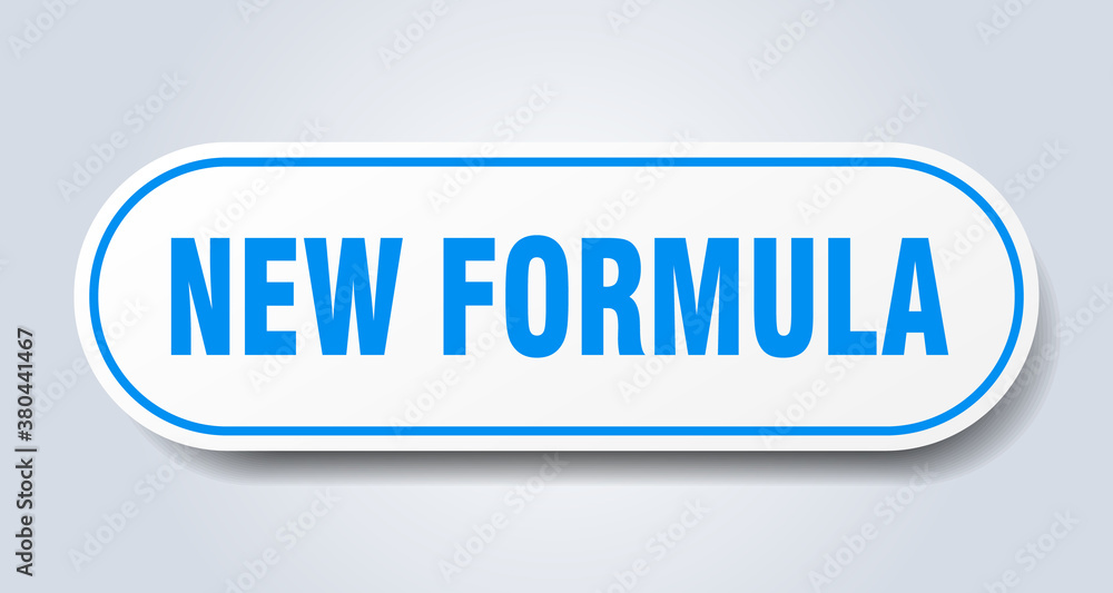 new formula sign. rounded isolated button. white sticker new formula sign. rounded isolated button. white sticker
