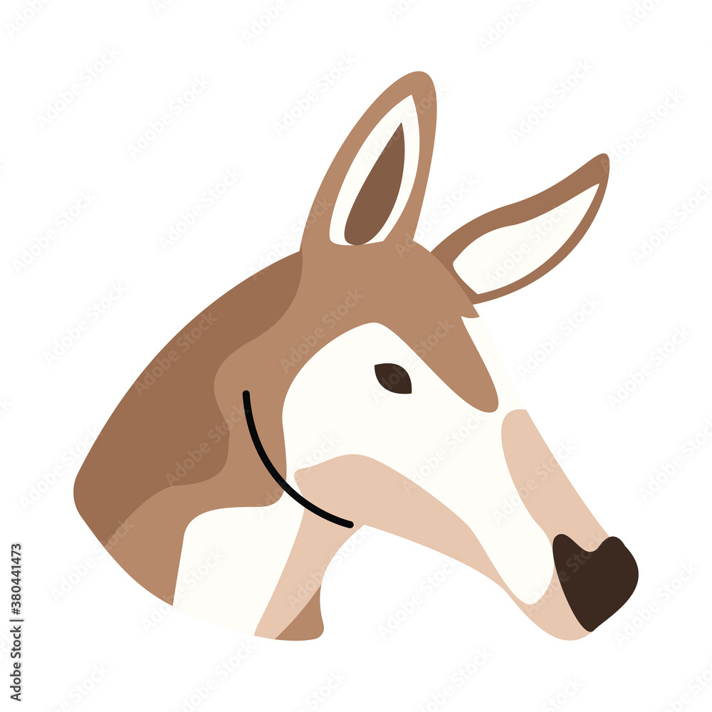 wild fawn animal head nature icon