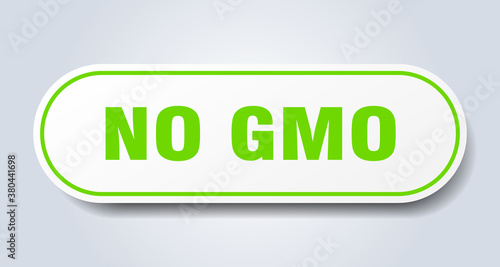 no gmo sign. rounded isolated button. white sticker