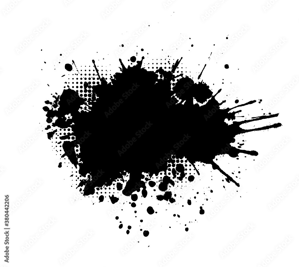 Black blot. Grunge Design Element. Brush Strokes. Vector illustration