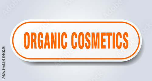 organic cosmetics sign. rounded isolated button. white sticker