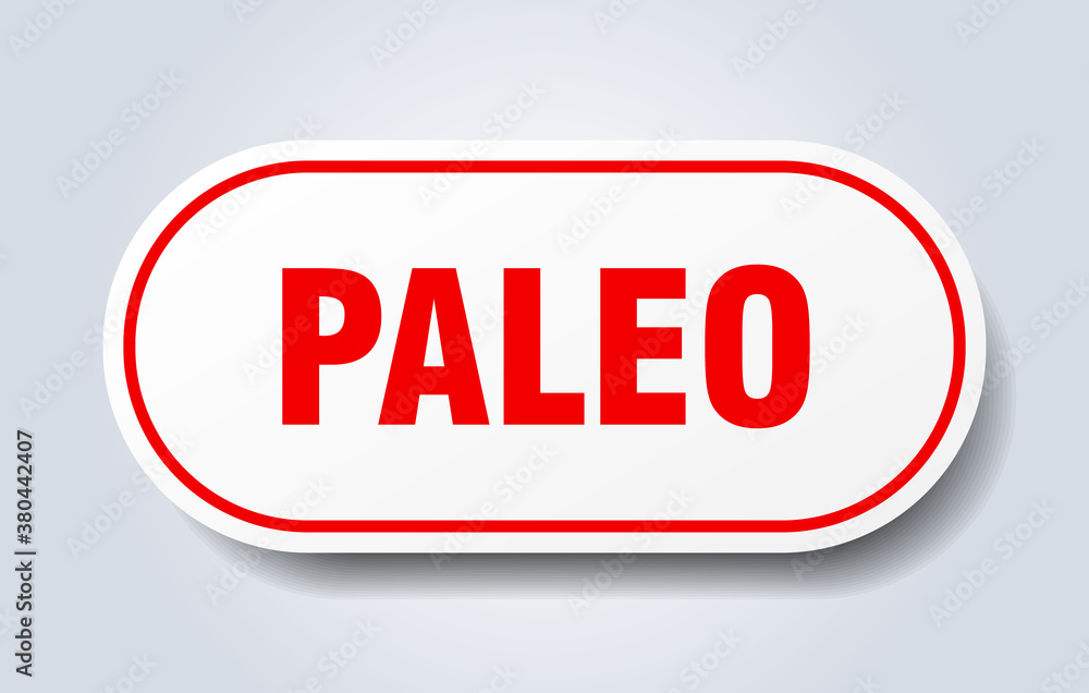 paleo sign. rounded isolated button. white sticker paleo sign. rounded isolated button. white sticker