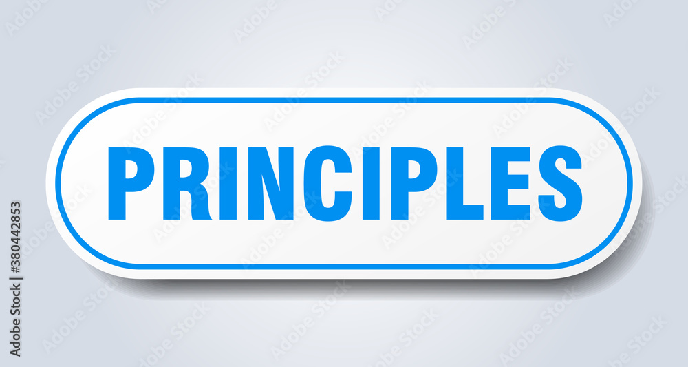 principles sign. rounded isolated button. white sticker principles sign. rounded isolated button. white sticker