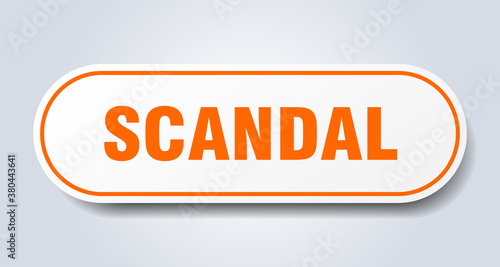 scandal sign. rounded isolated button. white sticker