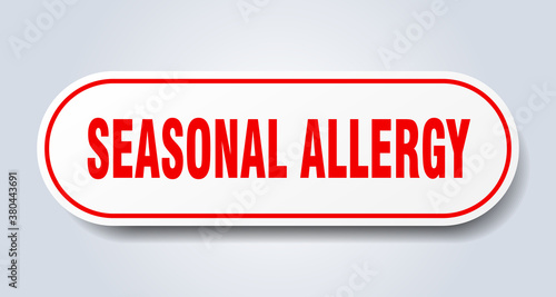 seasonal allergy sign. rounded isolated button. white sticker
