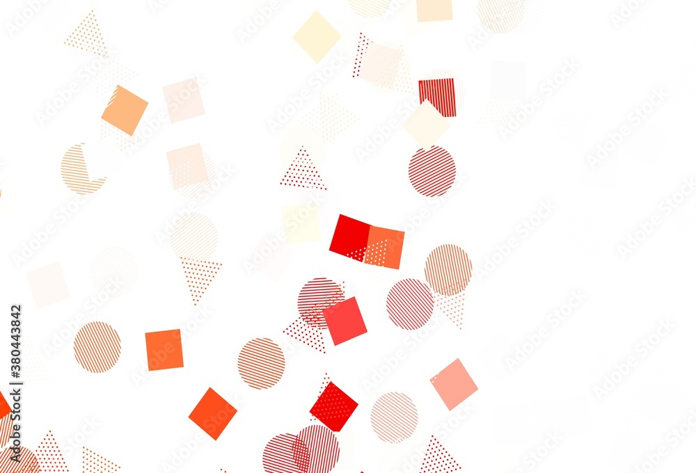Light Red, Yellow vector template with crystals, circles, squares. Light Red, Yellow vector template with crystals, circles, squares.