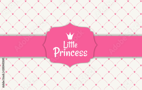 Princess  Background with Crown Vector Illustration