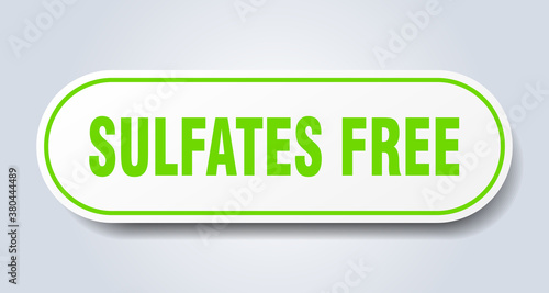 sulfates free sign. rounded isolated button. white sticker