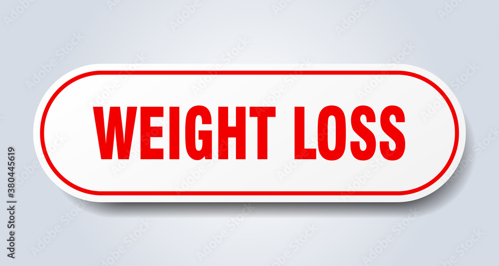 weight loss sign. rounded isolated button. white sticker weight loss sign. rounded isolated button. white sticker