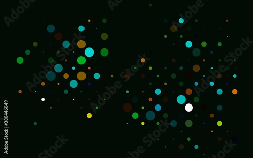 Light Multicolor, Rainbow vector pattern with spheres. Abstract illustration with colored bubbles in nature style. Pattern for beautiful websites.
