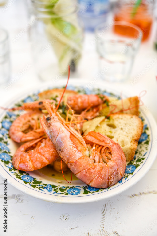 Food: Prawns in Garlic Olive Oil Marinade Food: Prawns in Garlic Olive Oil Marinade