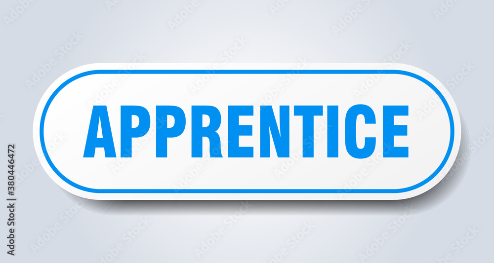 apprentice sign. rounded isolated button. white sticker apprentice sign. rounded isolated button. white sticker