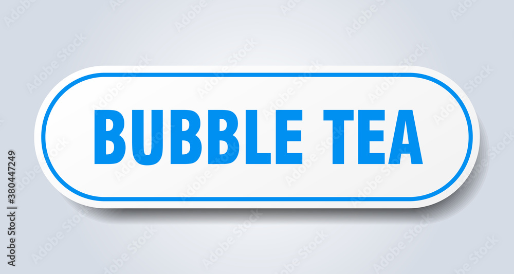 bubble tea sign. rounded isolated button. white sticker bubble tea sign. rounded isolated button. white sticker