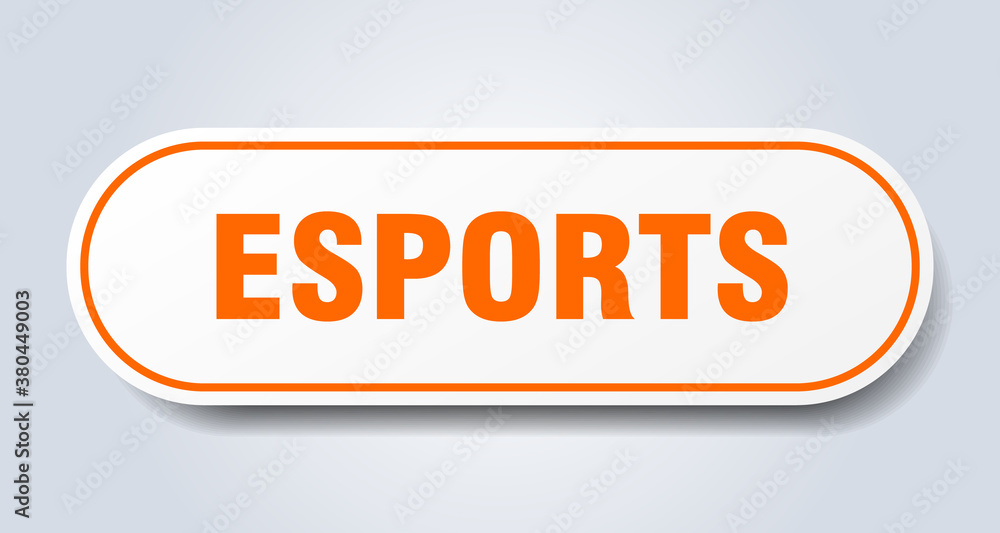 esports sign. rounded isolated button. white sticker esports sign. rounded isolated button. white sticker