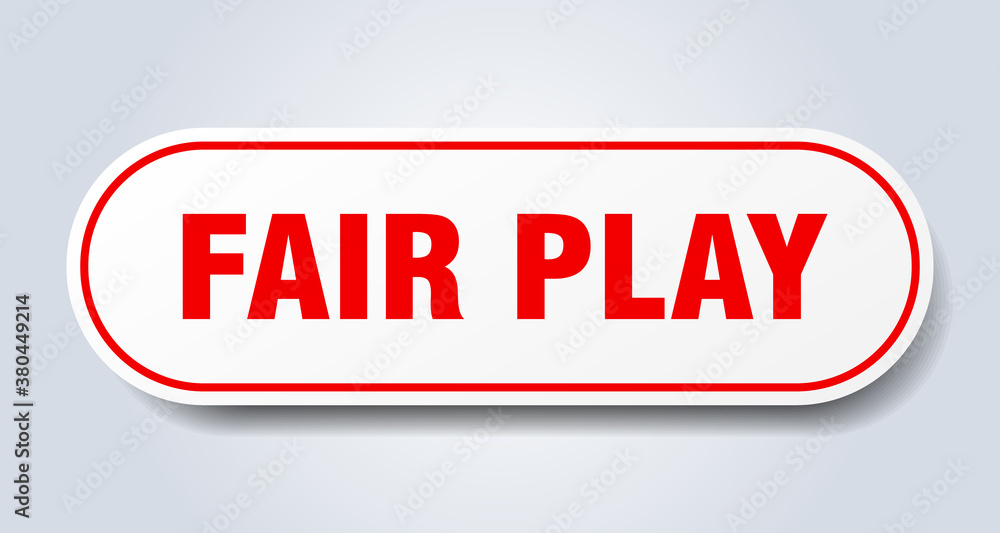 fair play sign. rounded isolated button. white sticker fair play sign. rounded isolated button. white sticker