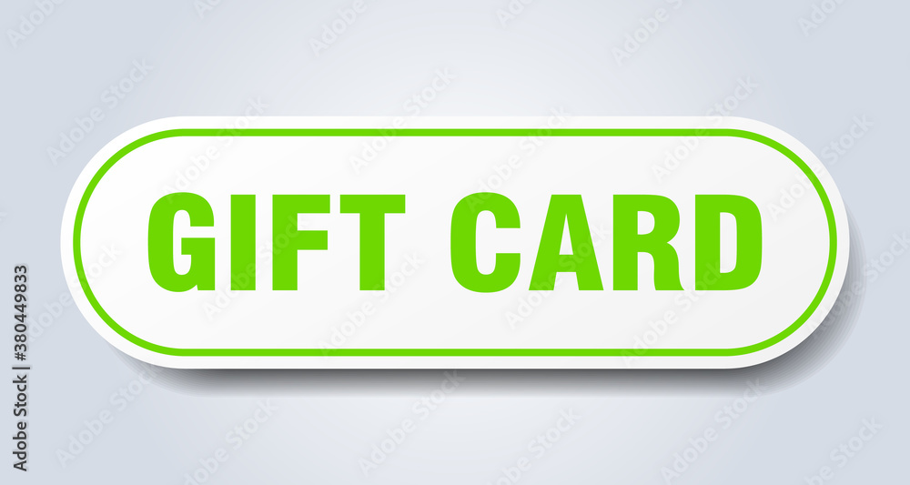 gift card sign. rounded isolated button. white sticker gift card sign. rounded isolated button. white sticker