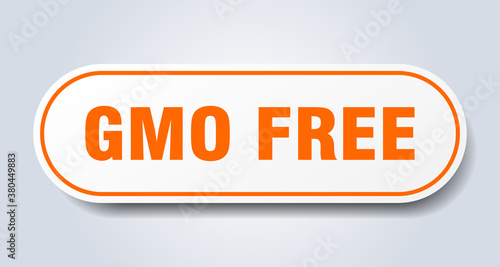 gmo free sign. rounded isolated button. white sticker