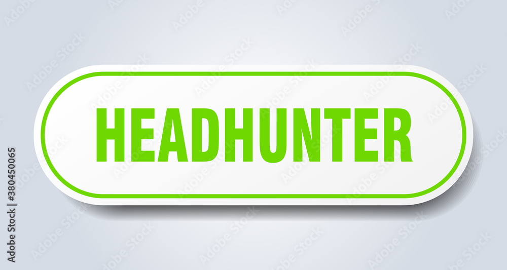 headhunter sign. rounded isolated button. white sticker headhunter sign. rounded isolated button. white sticker