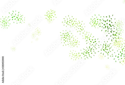 Light Green  Yellow vector doodle background with leaves.