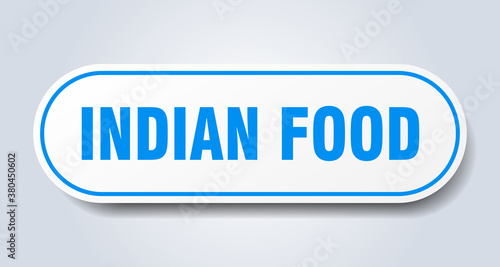 indian food sign. rounded isolated button. white sticker