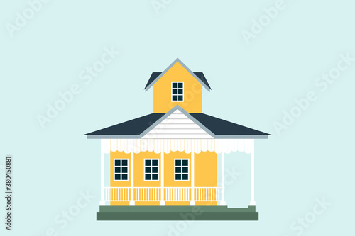 Drawing of a traditional style house, vector illustration