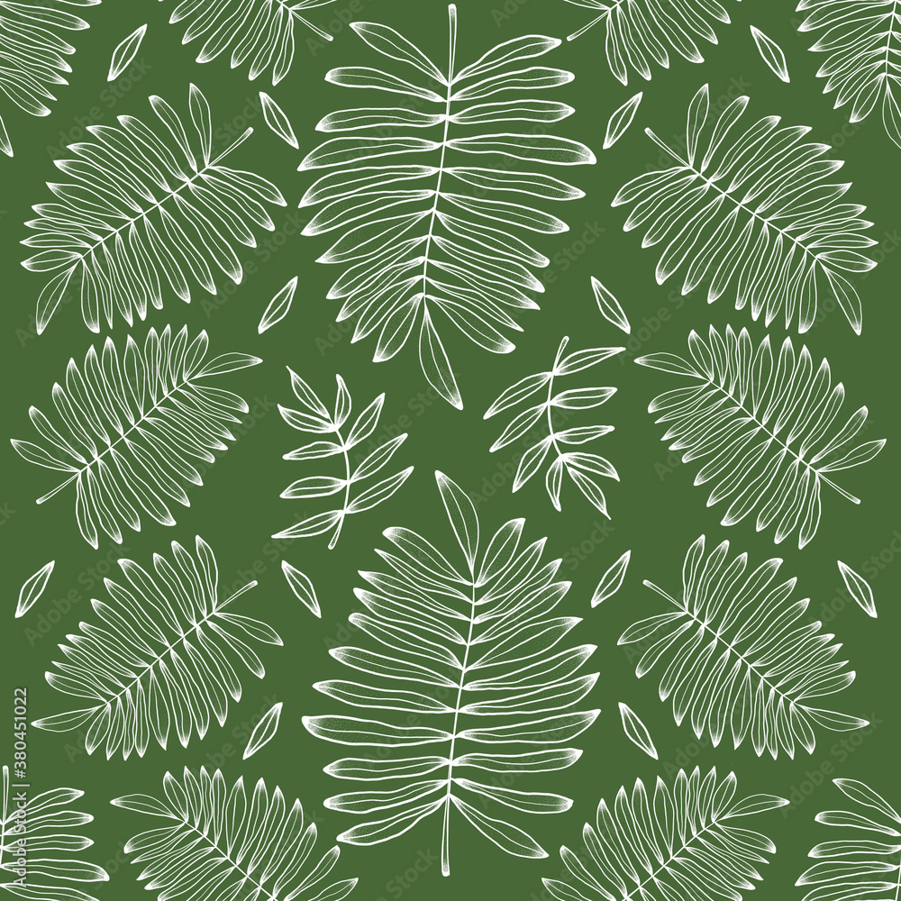 Trendy leaf seamless pattern wallpaper 