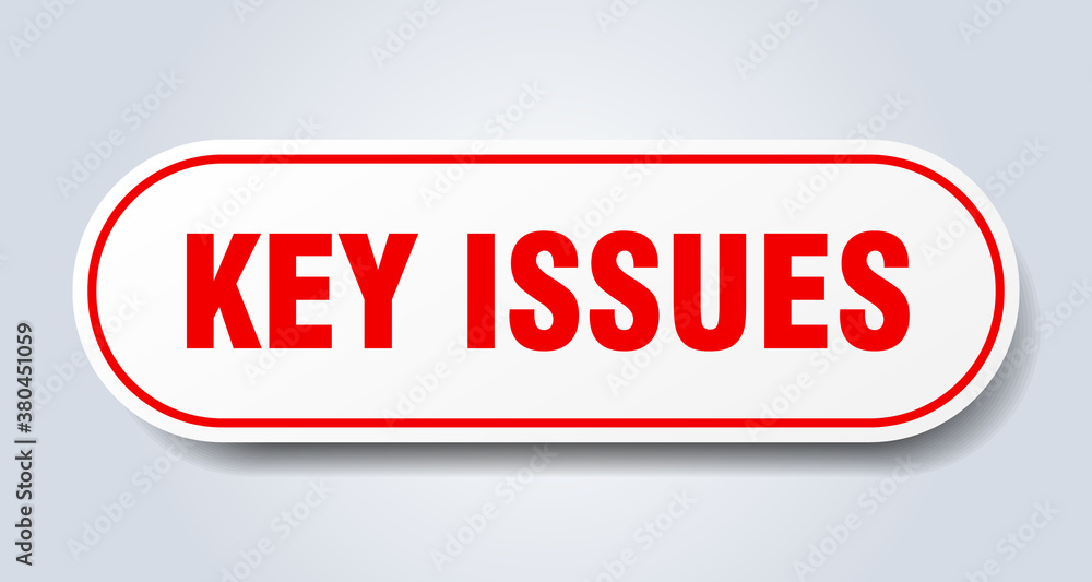 key issues sign. rounded isolated button. white sticker key issues sign. rounded isolated button. white sticker
