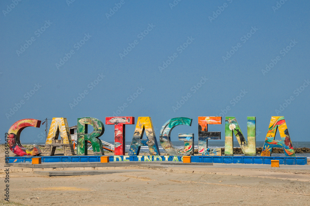 Cartagena sign, Colombia