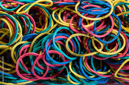 Background made from colorful rubberbands