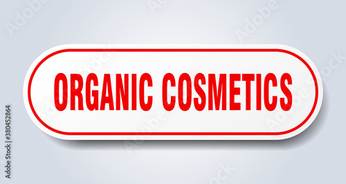 organic cosmetics sign. rounded isolated button. white sticker